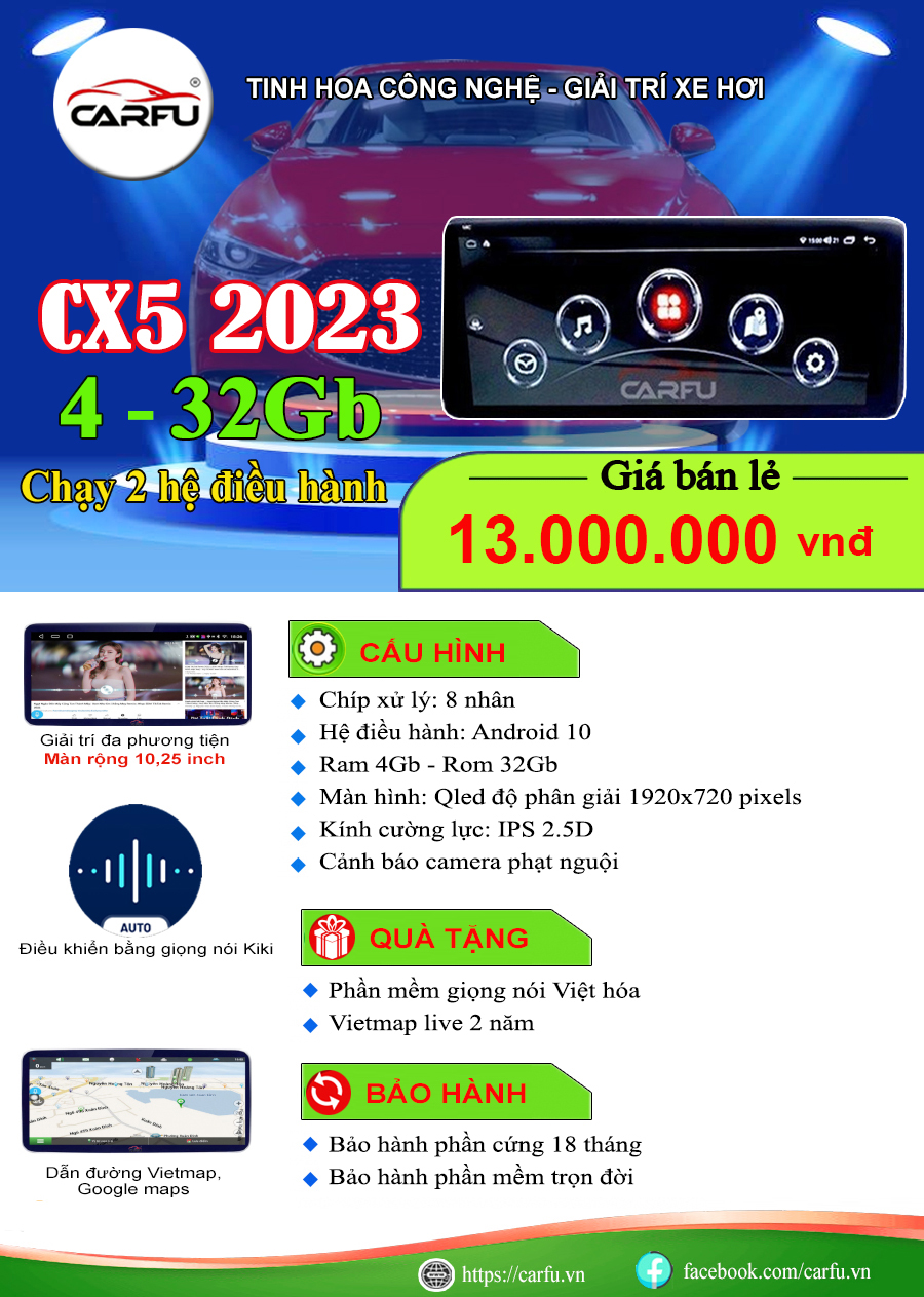 Màn hình ô tô  CX5 2023(4-32Gb)