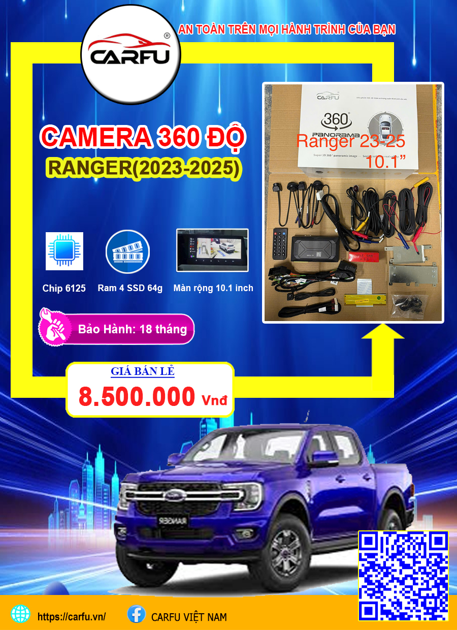 Camera 360 Độ Ford Ranger (2023–2025)