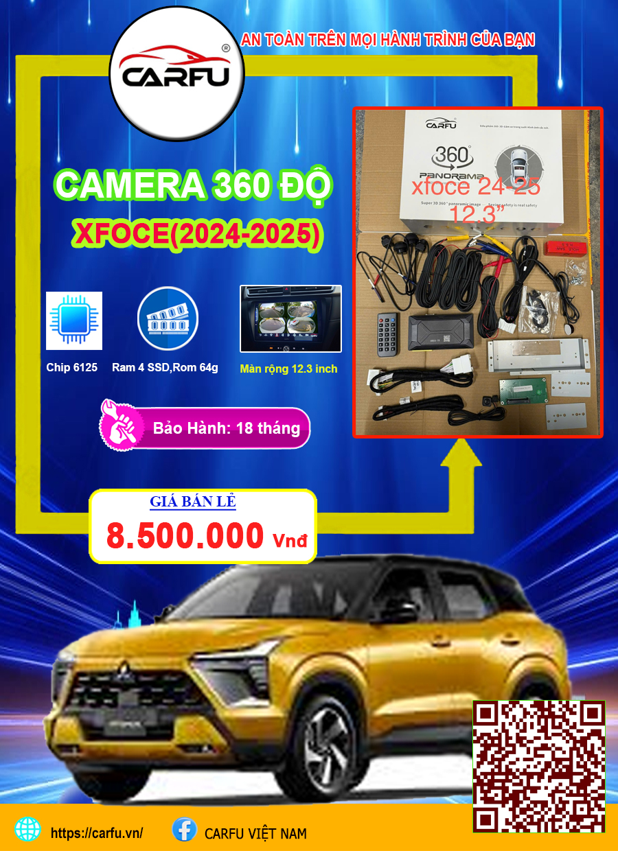 Camera 360 Độ  Xforce (2024–2025)-rộng 12.3 inch