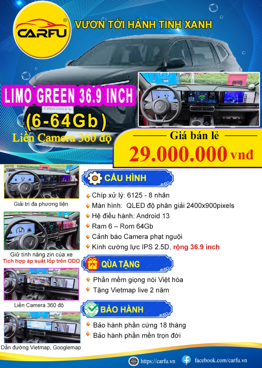 MÀN HÌNH LIMO GREEN 36.9 INCH (6-64Gb)