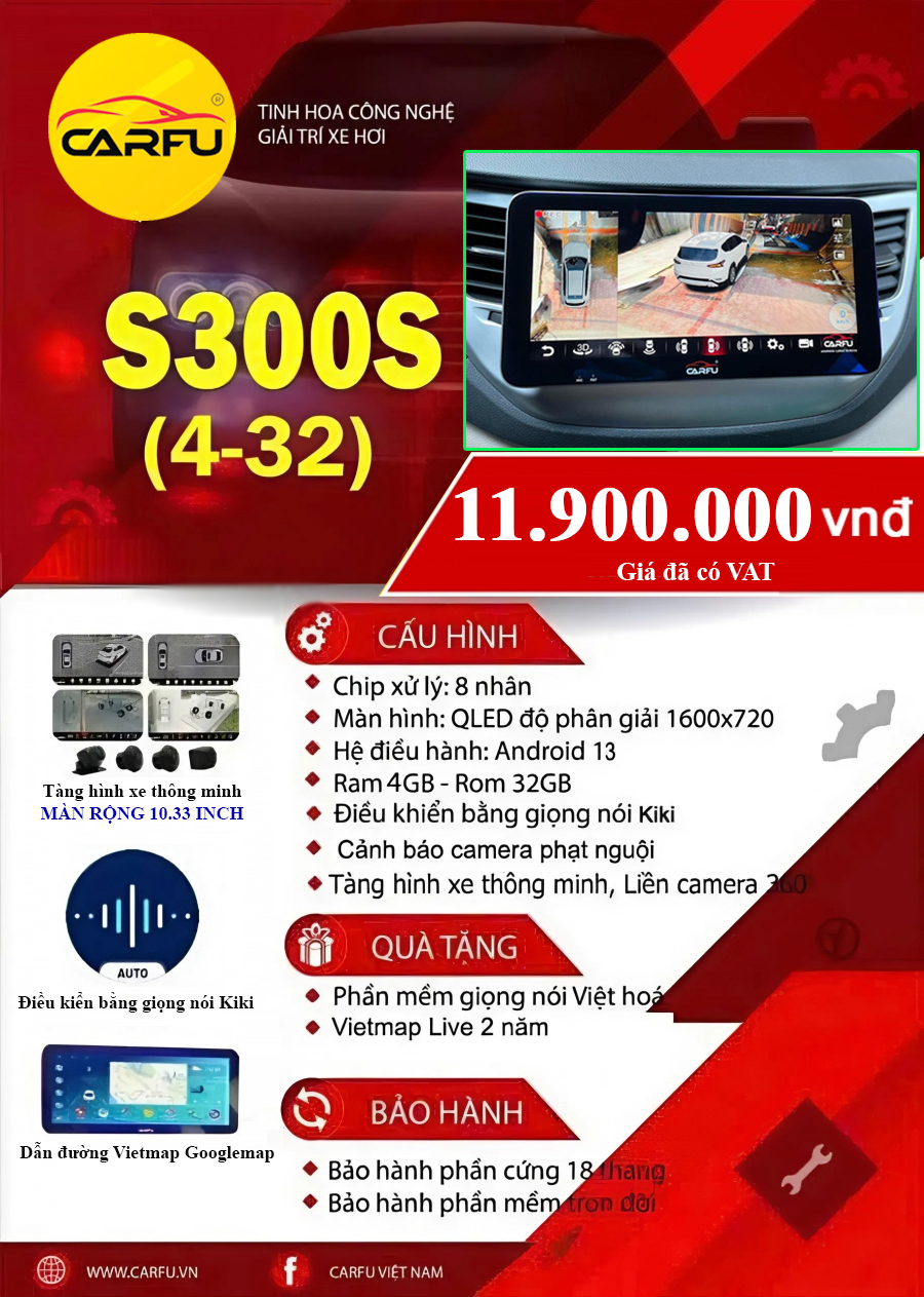 Màn hình ô tô thông minh S300S (4-32)