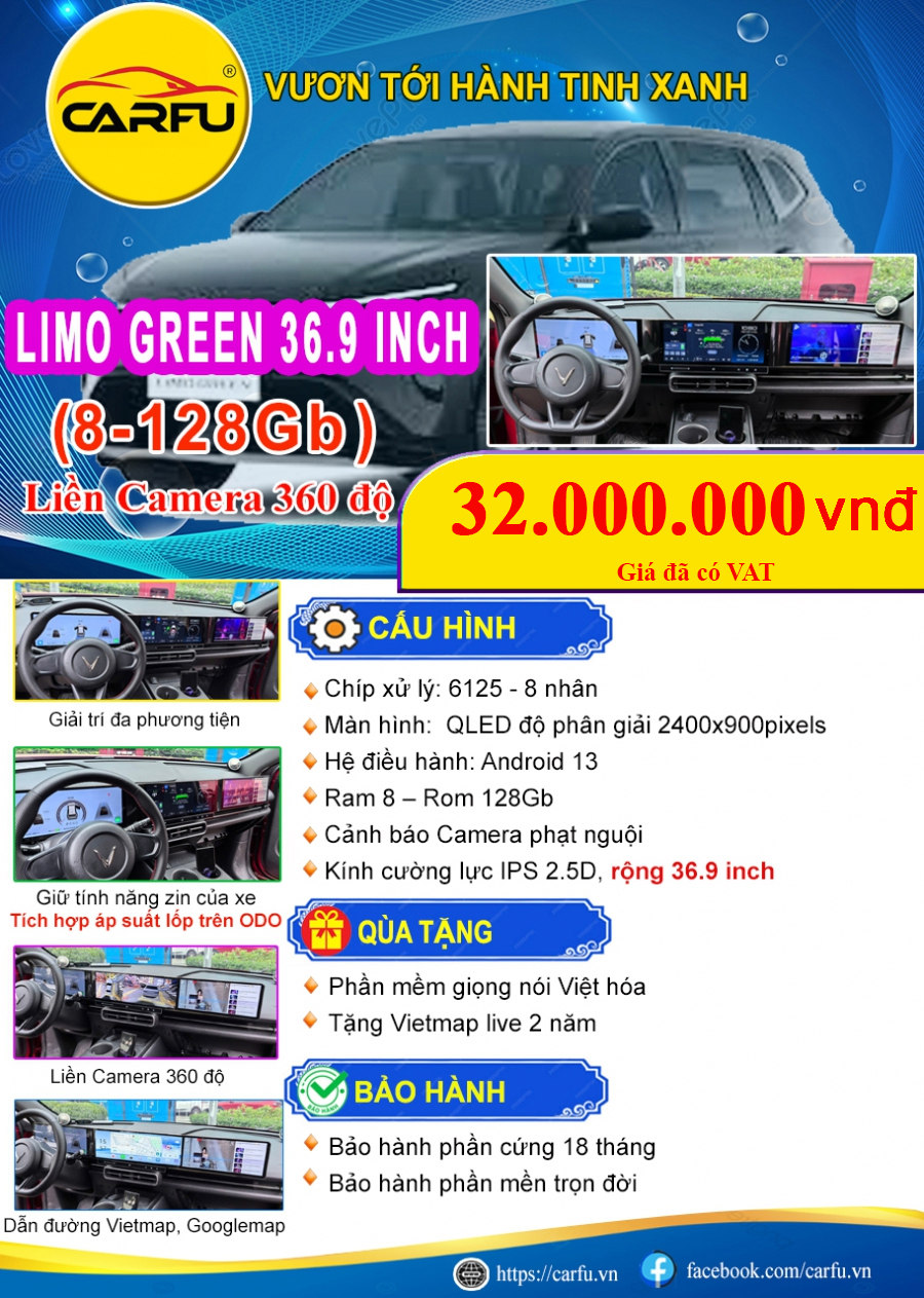 MÀN HÌNH LIMO GREEN 36.9 INCH (8-128Gb)