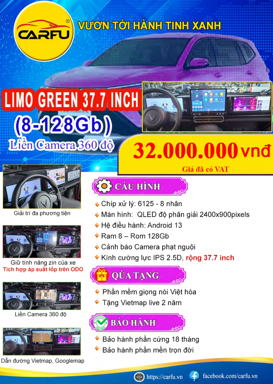 MÀN HÌNH LIMO GREEN 37.7 INCH (8-128Gb)