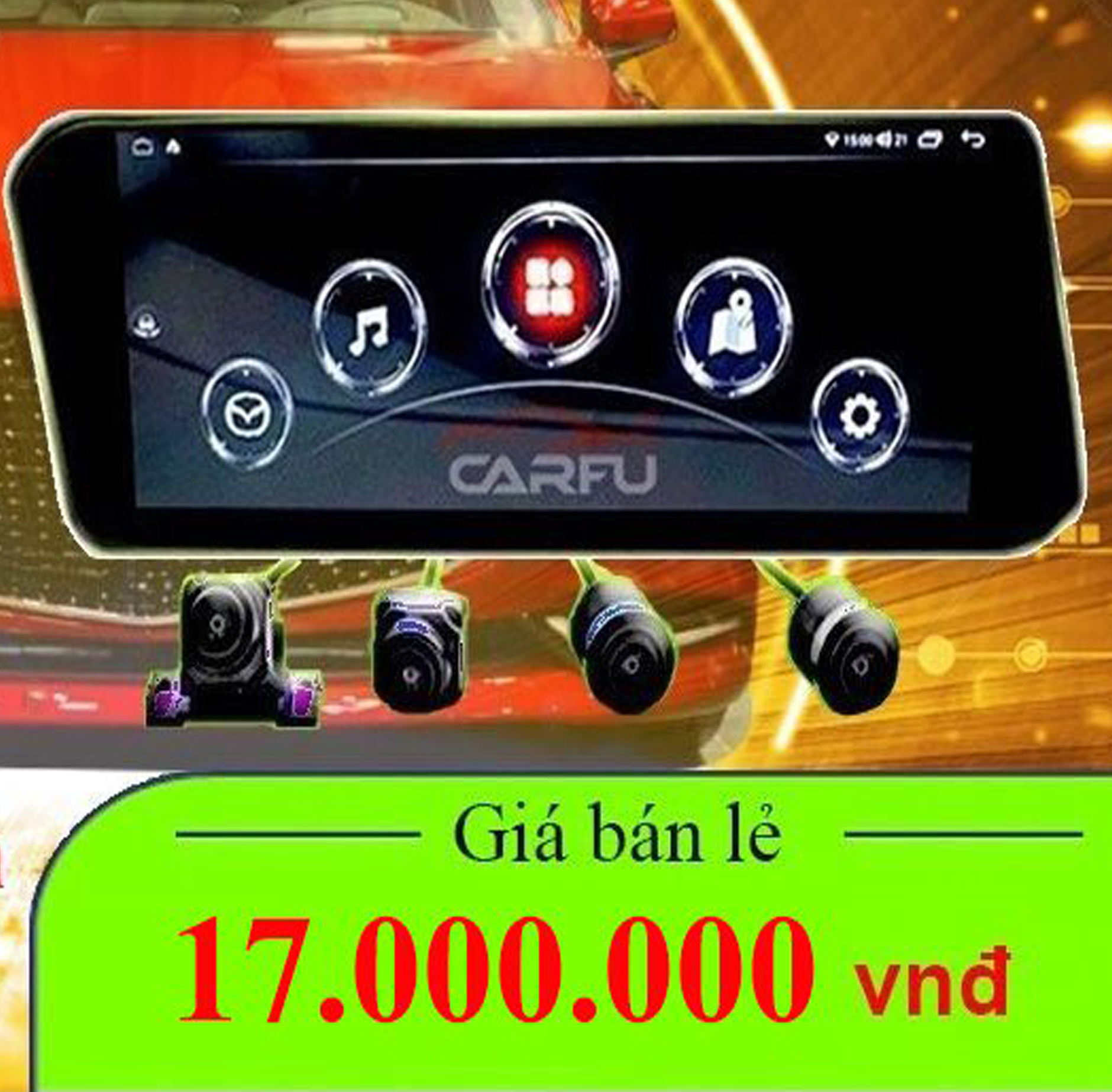 MÀN HÌNH Ô TÔ THÔNG MINH CARFU MAZDA 3 2023(4-32), CHẠY 2 HỆ ĐIỀU HÀNH, LIỀN CAMERA 360