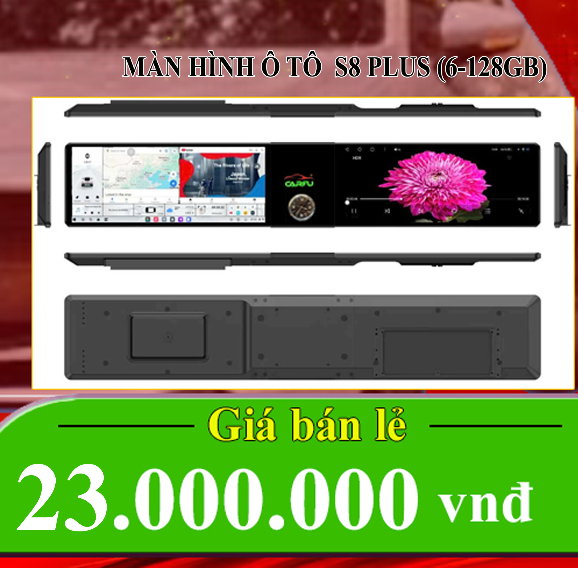 MÀN HÌNH Ô TÔ THÔNG MINH CARFU S8 PLUS (6-128GB)