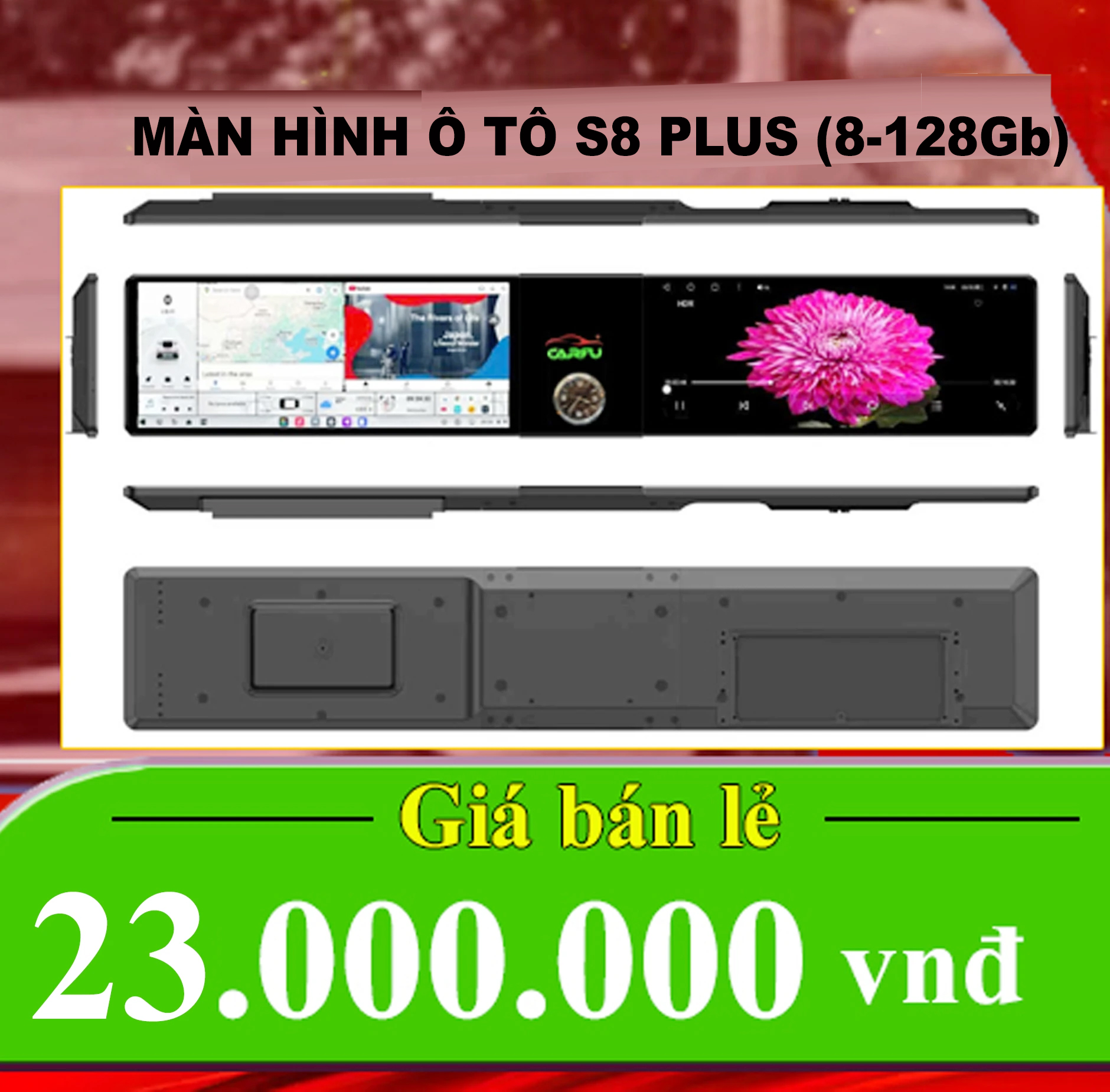 MÀN HÌNH Ô TÔ THÔNG MINH CARFU S8 PLUS (8-128GB)