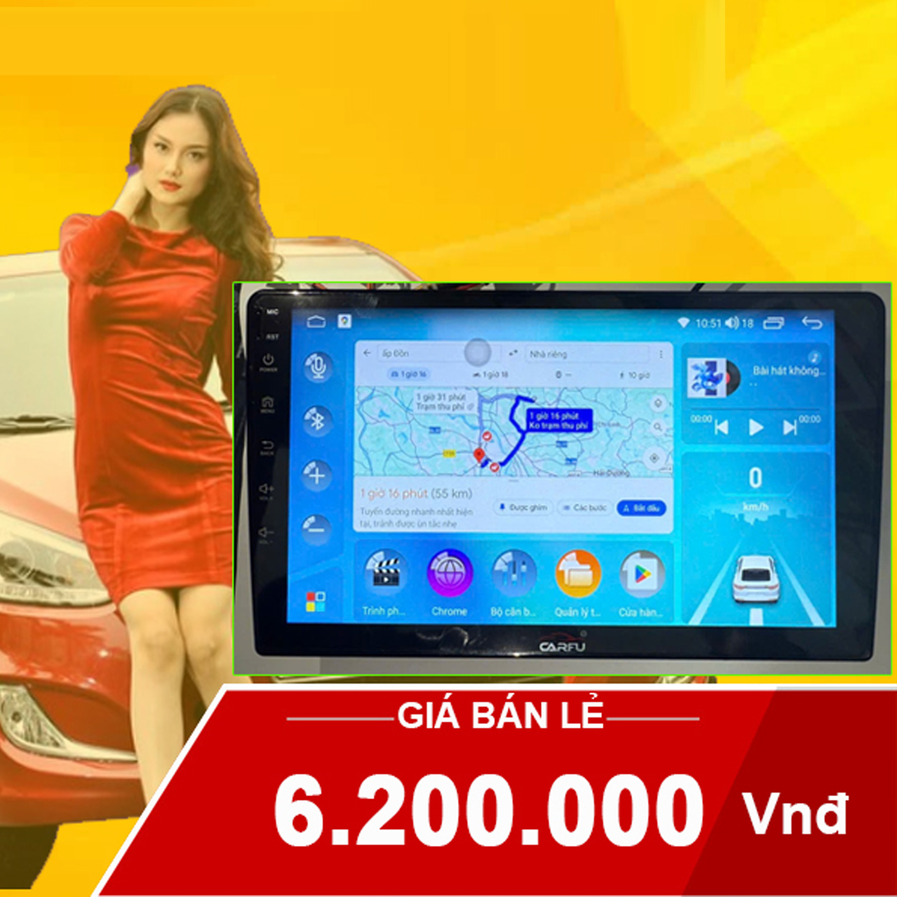 MÀN HÌNH Ô TÔ THÔNG MINH CARFU G62 (2-64)