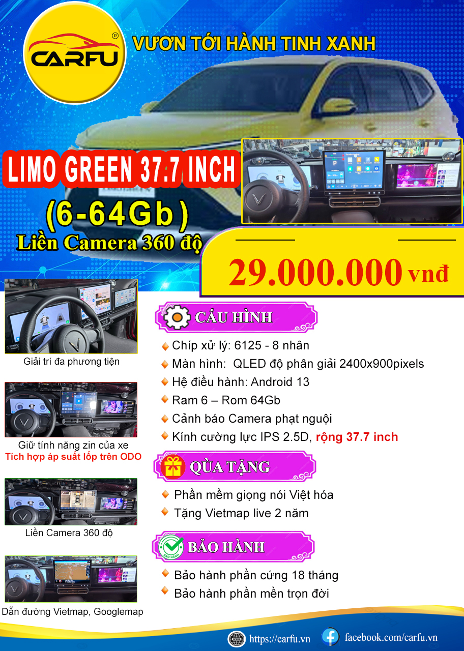 MÀN HÌNH LIMO GREEN 37.7 INCH (6-64Gb)