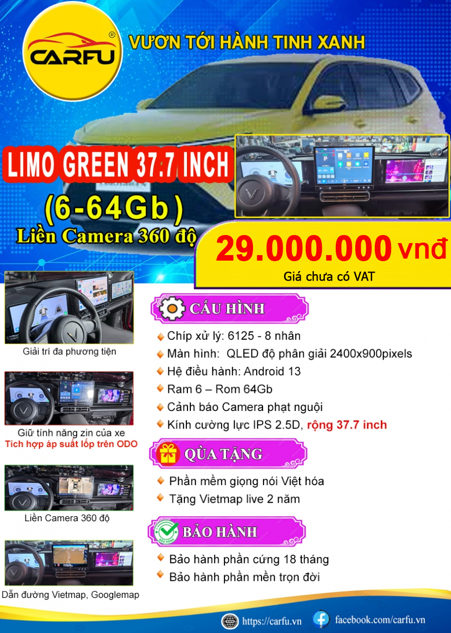 MÀN HÌNH LIMO GREEN 37.7 INCH (6-64Gb)