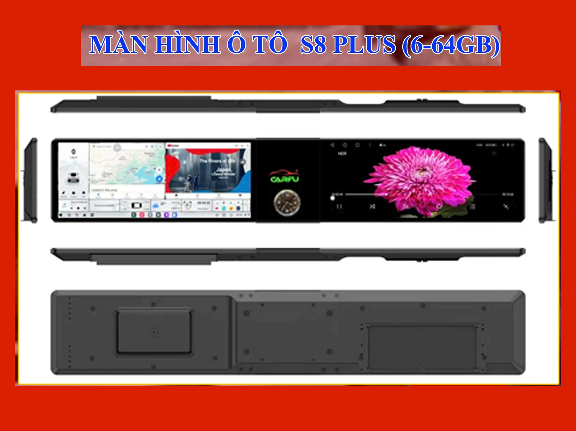 MÀN HÌNH Ô TÔ THÔNG MINH CARFU S8 PLUS (6-64GB)
