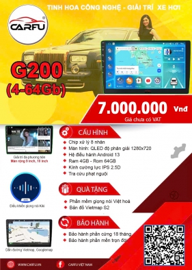 MÀN HÌNH Ô TÔ THÔNG MINH CARFU G200 (4-64)