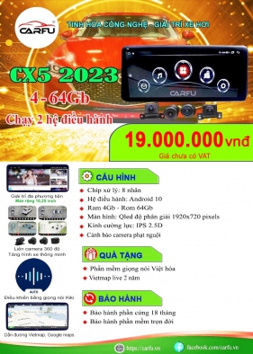 MÀN HÌNH Ô TÔ THÔNG MINH CX5 2023(4-64), CHẠY 2 HỆ ĐIỀU HÀNH