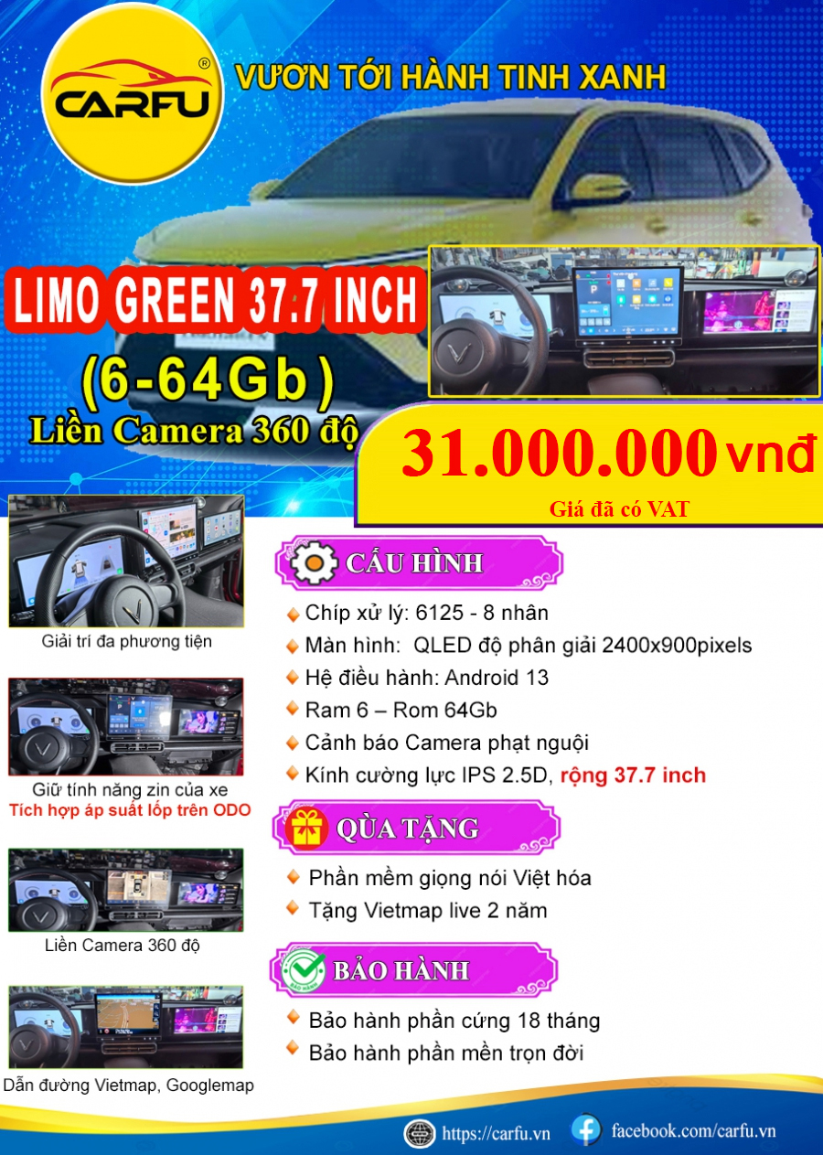 MÀN HÌNH LIMO GREEN 37.7 INCH (6-64Gb)