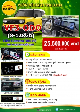 MÀN HÌNH Ô TÔ VF3 ODO (8-128Gb)-MÀN TRƯỢT